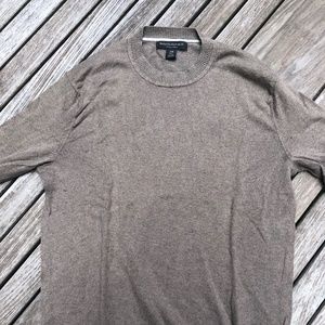 Banana Republic Men's Silk-Linen Sweater, Light taupe (gray/brown), Crewneck, XS